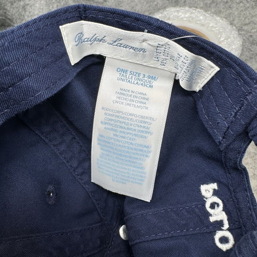 Polo Ralph Lauren Hat Baseball Cap Bear USA Sweater Baby Infant 3-9 Months Blue - Picture 6 of 9